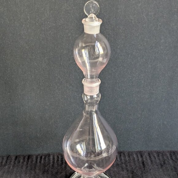 Antique Clear Glass Stacking Apothecary Bottle Decanter Pharmacy Show Globe 12" - Picture 1 of 10